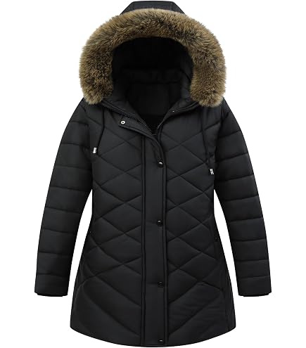 Amazon.com: Soularge Women's Plus Size Hooded Winter Fleece Puffer